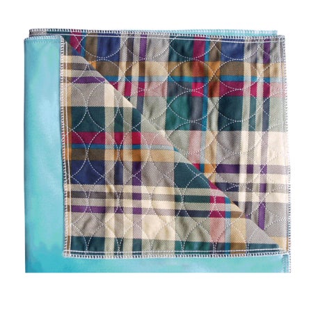 Cardinal Health Essentials Reusable Underpad, Ibex Quilted with PVC Backing, Plaid, 34 x 36 in