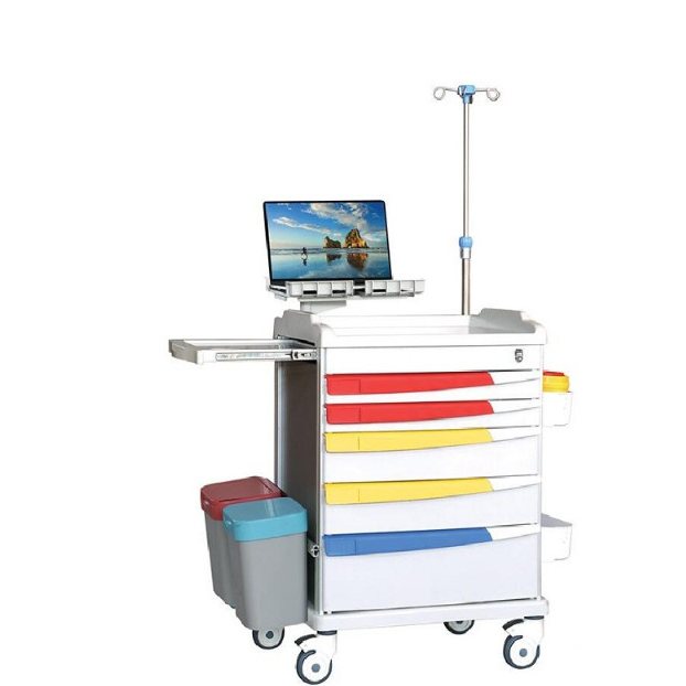 Deluxe Crash Cart with 5 Drawers