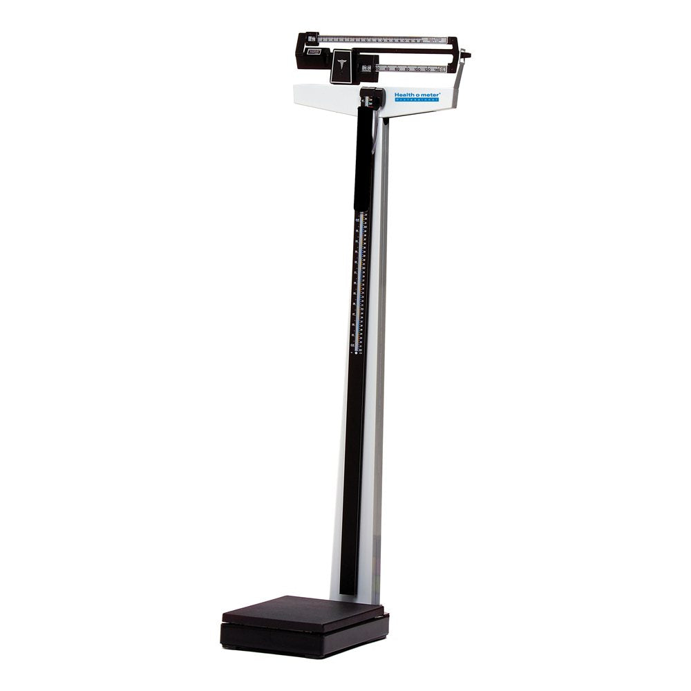 Health o meter® Mechanical Beam Scale with Height Rod and Rotating Poise Bars, Pounds and Kilograms