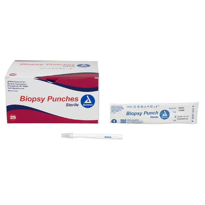 Dynarex Sterile White Biopsy Punches, 1.5 mm
