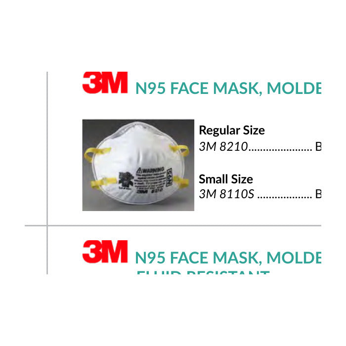 3M molded N95 face mask, small size 8110S