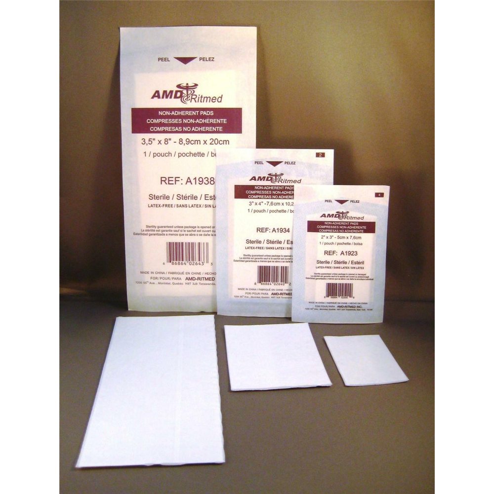 Medicom® Ritmed® Sterile Non-Adherent Pads, 2" x 3"