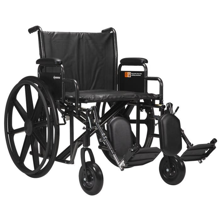 Dynarex Bari+Max Bariatric Wheelchair, 24" x 18"