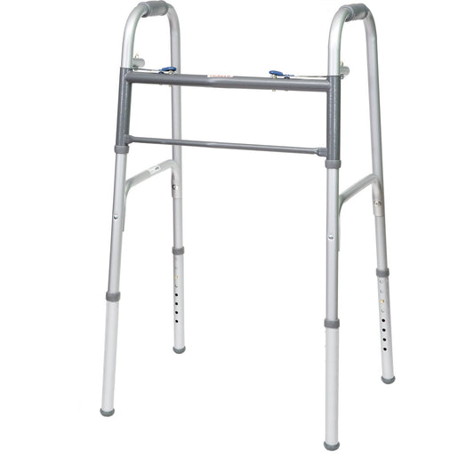 [quality-square:65968968401262] ProBasics Aluminum Two-Button Folding Walker without Wheels