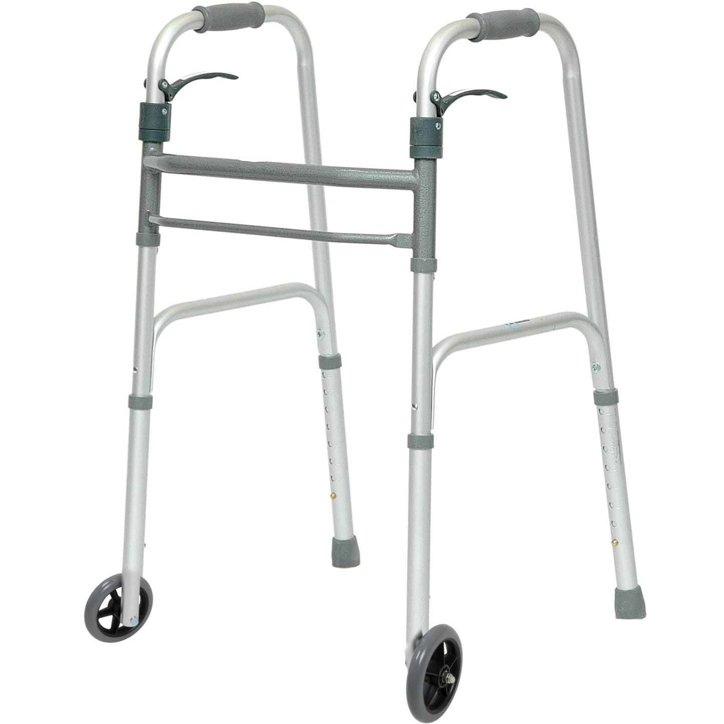 [quality-square:65968968532334] ProBasics Two-Button Folding Walker with Wheels and Roll-Up Seat