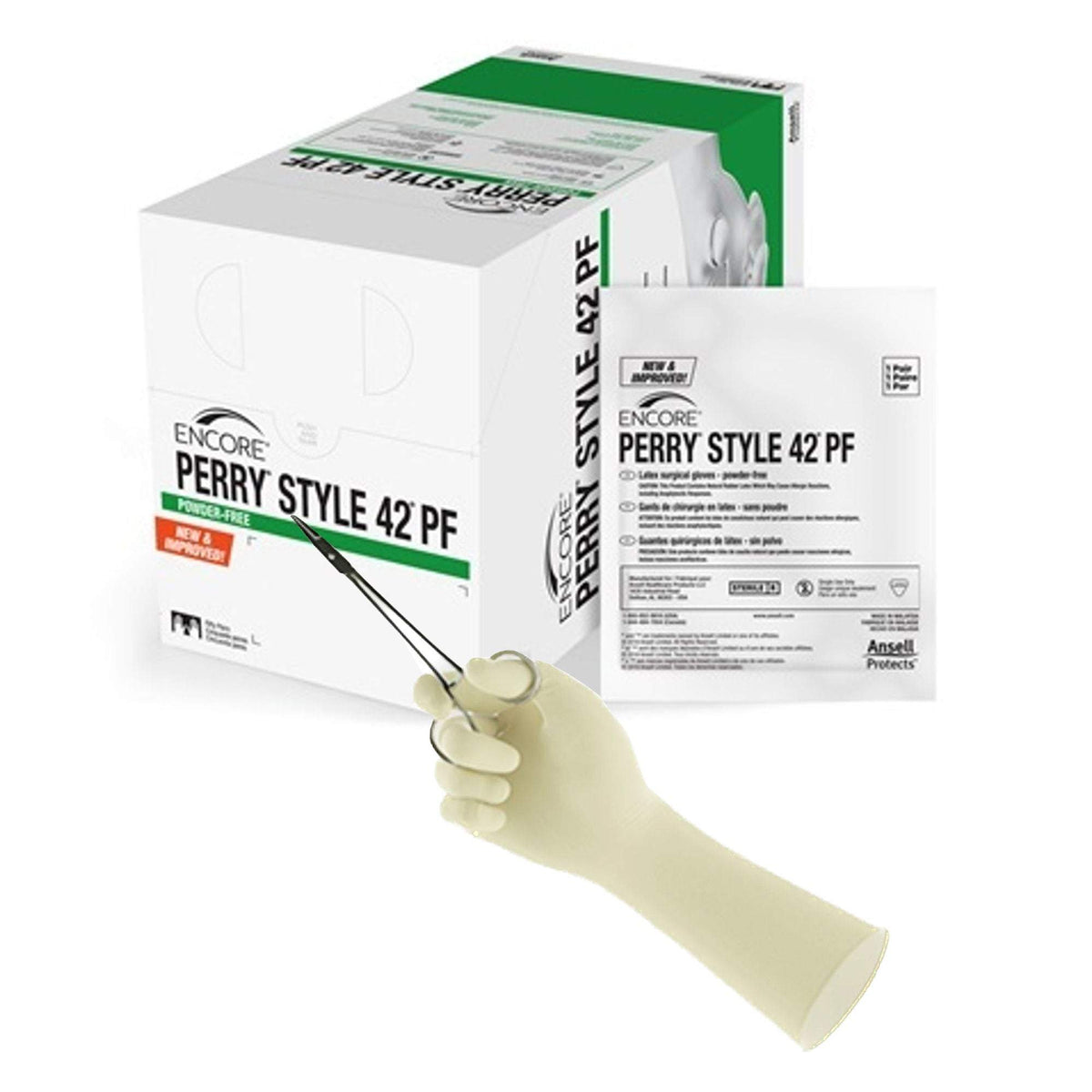 [tavily-image-review:imgcdn.mckesson.com] Ansell Encore Perry Style 42 Sterile Latex Surgical Gloves