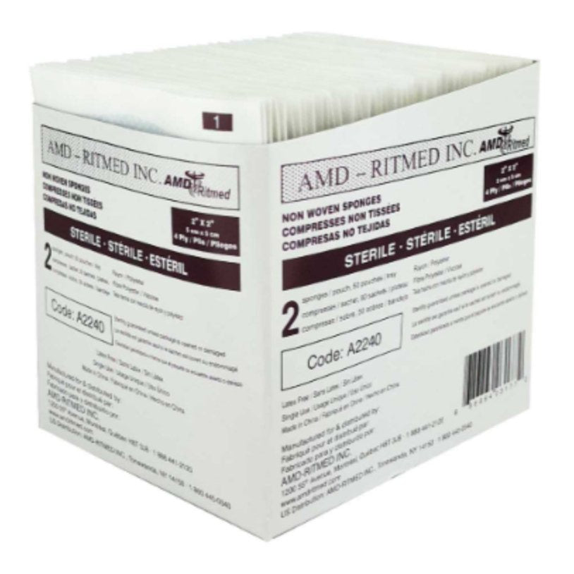 Medicom® Ritmed® Sterile Non Woven Gauze Sponges, 2" x 2"