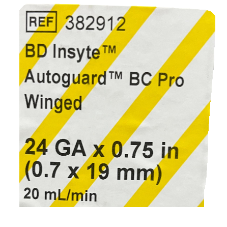 BD Insyte™ Autoguard™ BC Pro IV Catheter, Winged 24G x 0.75 in