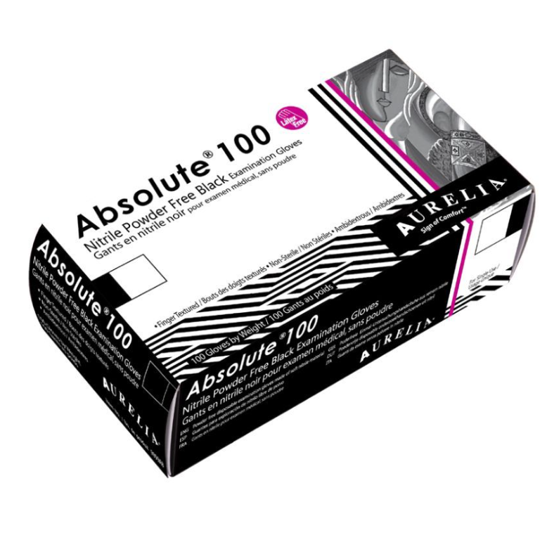 Aurelia® Absolute 100 Black Nitrile Exam Glove, Extra-Small