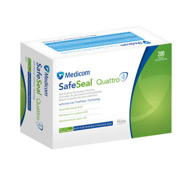 Medicom SafeSeal Quattro Sterilization Pouch Class 4, 2.25" x 4", 200/box
