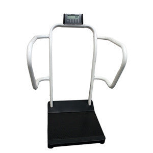 Health O Meter 1100KL Digital Platform Scale with Handrails 1000lbs/454kg Weight Capacity
