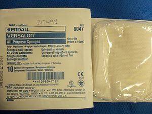 Versalon 4" x 4" Gauze Sponges Sterile 4PLY 10/pack - 16 packs/tray