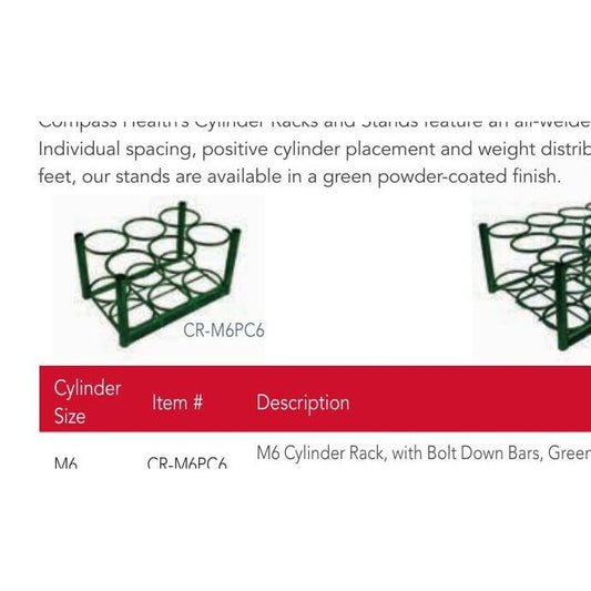 [quality-square:65971870499182] C/D/E Cylinder Rack, with Bolt Down Bars, Green