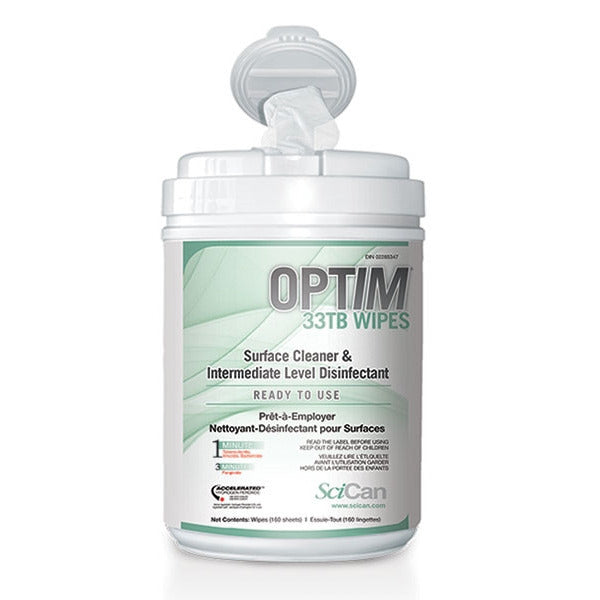 [quality-source-square:SCI33W12-ALOE] Optim 33TB Hydrogen Peroxide Disinfectant Wipes WIpes 0.5% Hydrogen Peroxide 6" x 7", 160/tub