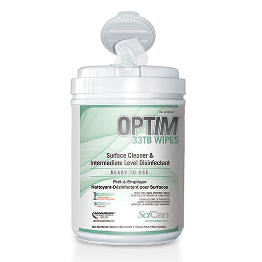 [quality-source-square:SCI33W12-ALOE] Optim 33TB Hydrogen Peroxide Disinfectant Wipes WIpes 0.5% Hydrogen Peroxide 6" x 7", 160/tub
