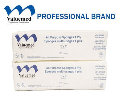 Valuemed Professional Non-Sterile Economy Gauze 2x2 4ply Non-Woven 200/pkg