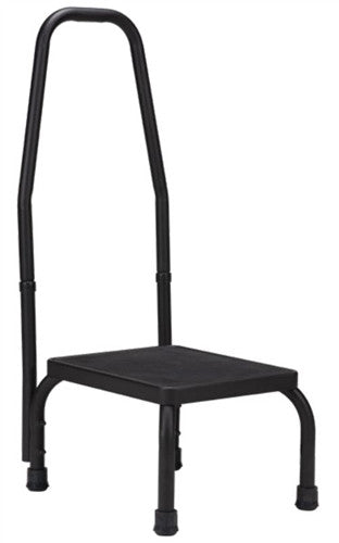 Step Stool with Handrail, Black, 300lbs Capacity