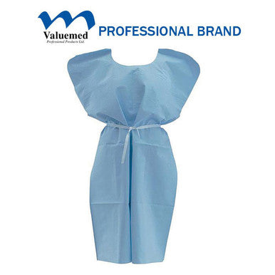 Valuemed Professional Exam Gown Blue 30" x 42" Tissue/Poly/Tissue 50/case