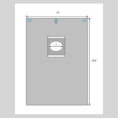 Welmed ClearView Eye Drape, 31" X 51", 3" x 2" Oval Aperture with Surrounding Adhesive SOLD BY THE EACH