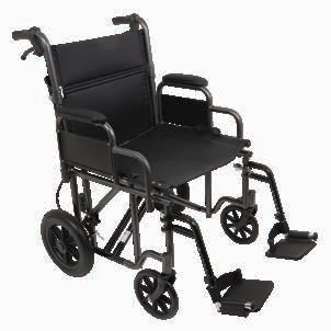 ProBasics Bariatric Steel Transport Chair with 12-inch Rear Wheels