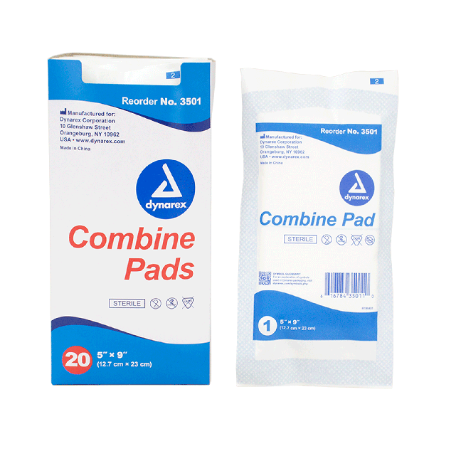 Dynarex Abdominal Pads, Sterile 5" x 9"