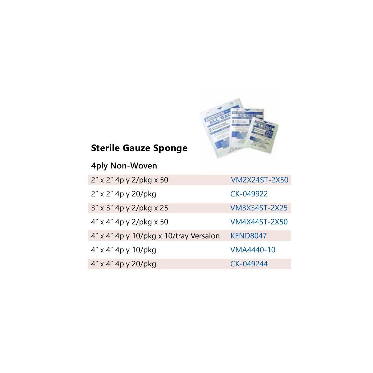 Sterile Gauze Sponge 4-Ply Non-Woven product image