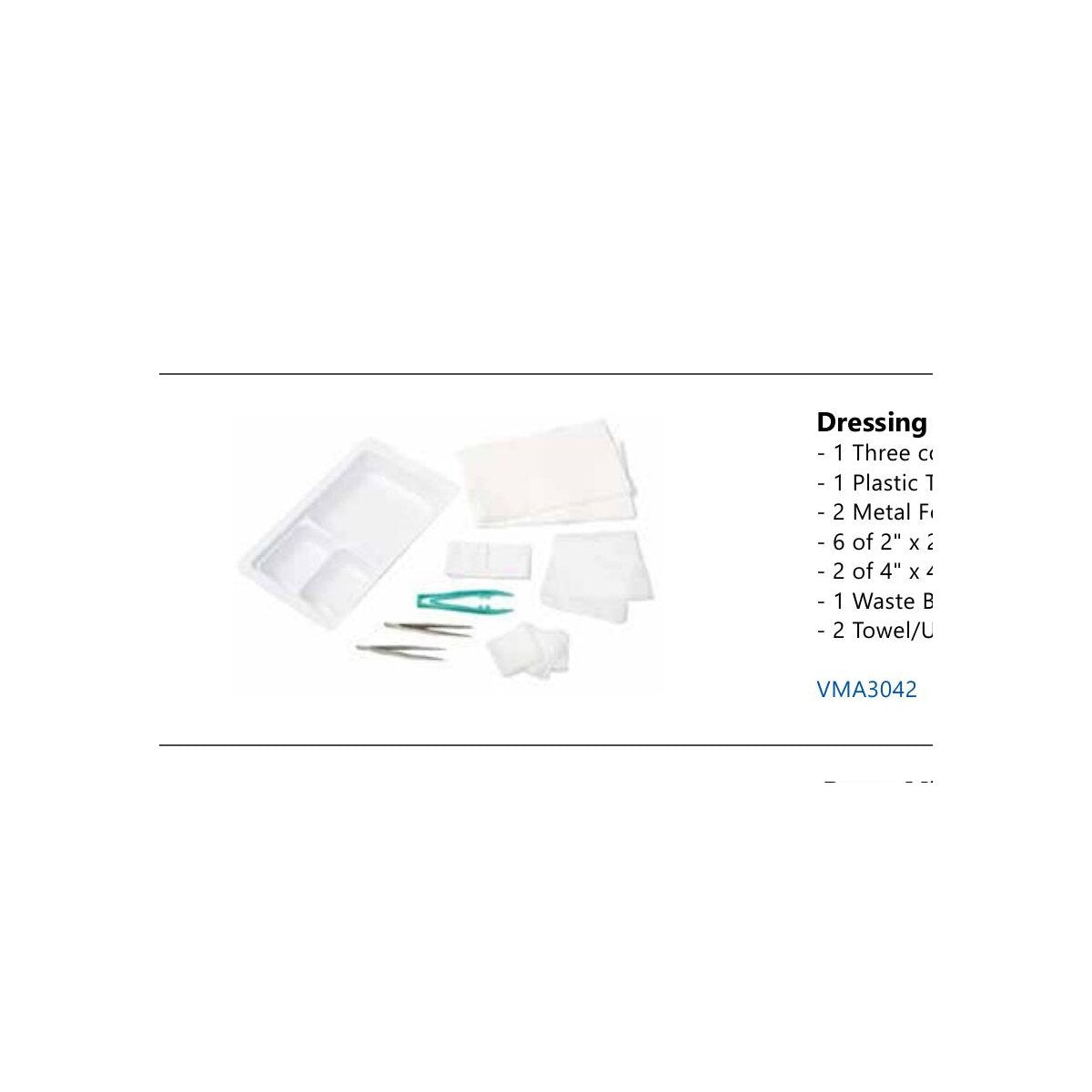 Sterile dressing tray