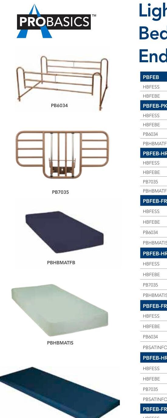 ProBasics lightweight full-electric bed package family