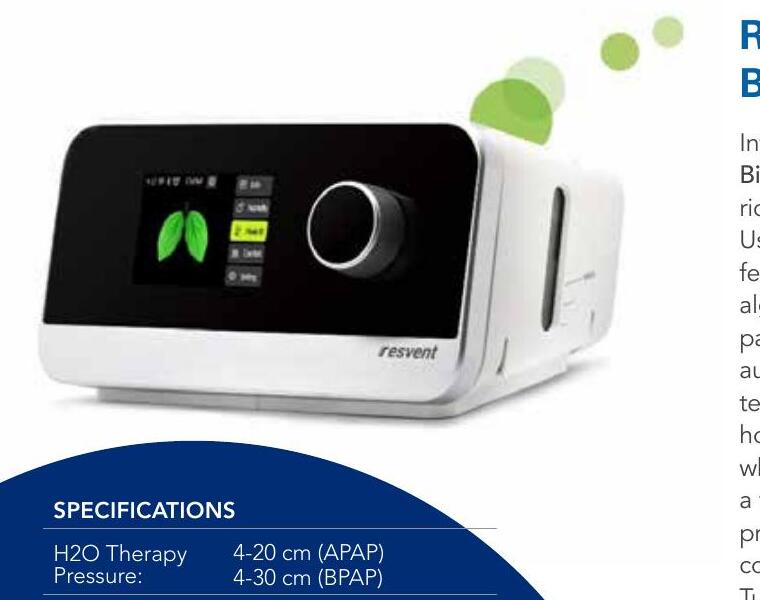 Resvent iBreeze auto CPAP and bilevel system family