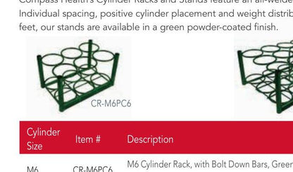 C/D/E cylinder rack with bolt-down bars