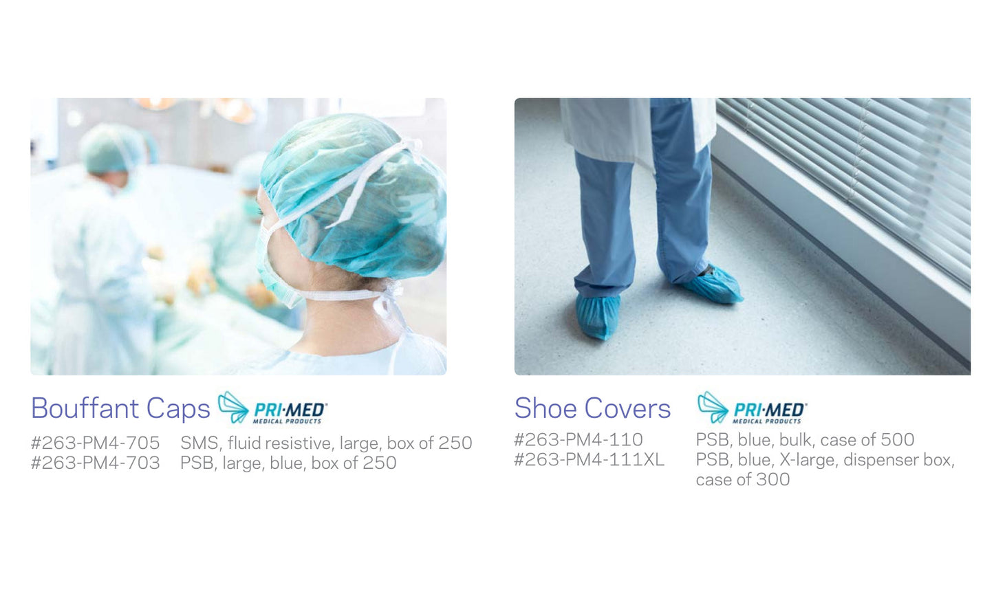 Stevens MDR catalogue bouffant caps and shoe covers