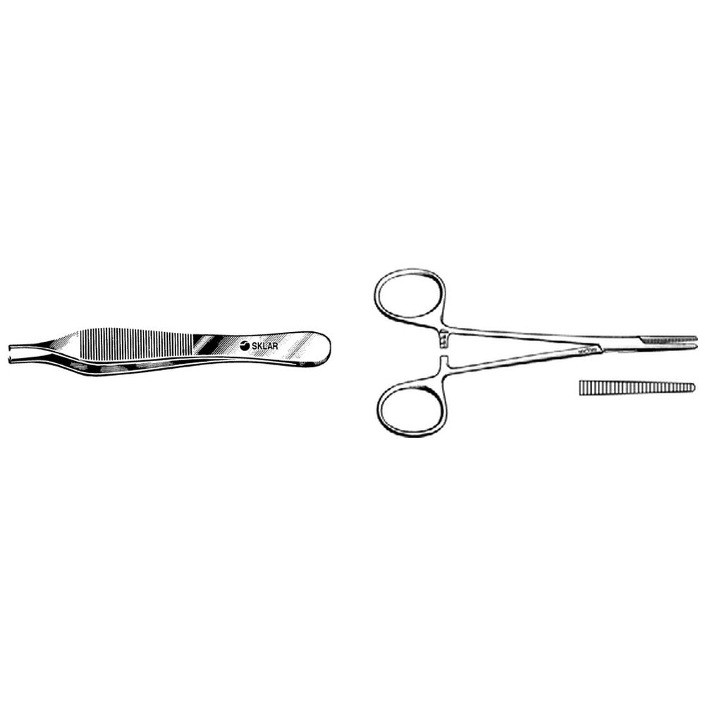 Adson tissue forceps and Halsted mosquito forceps family