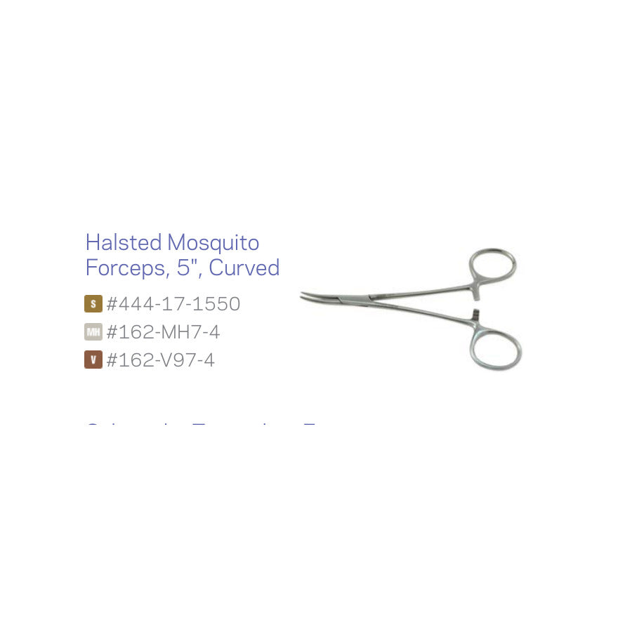 Stevens MDR catalogue Halsted mosquito and splinter forceps family