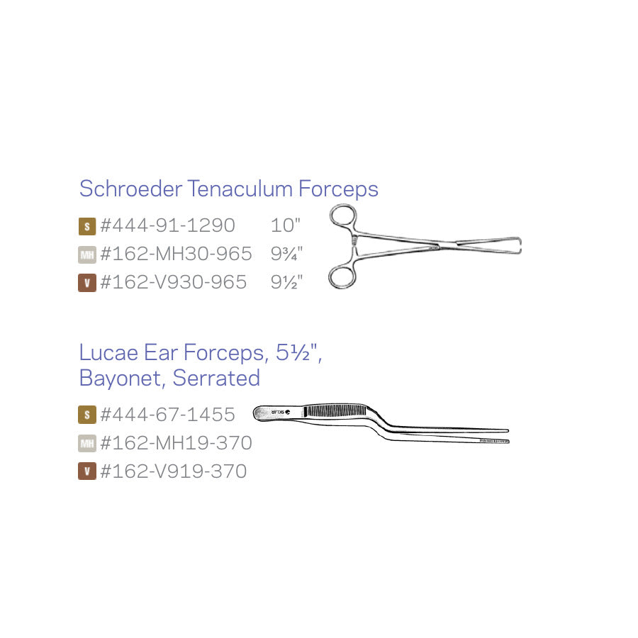 Stevens MDR catalogue tenaculum and Bozeman dressing forceps family