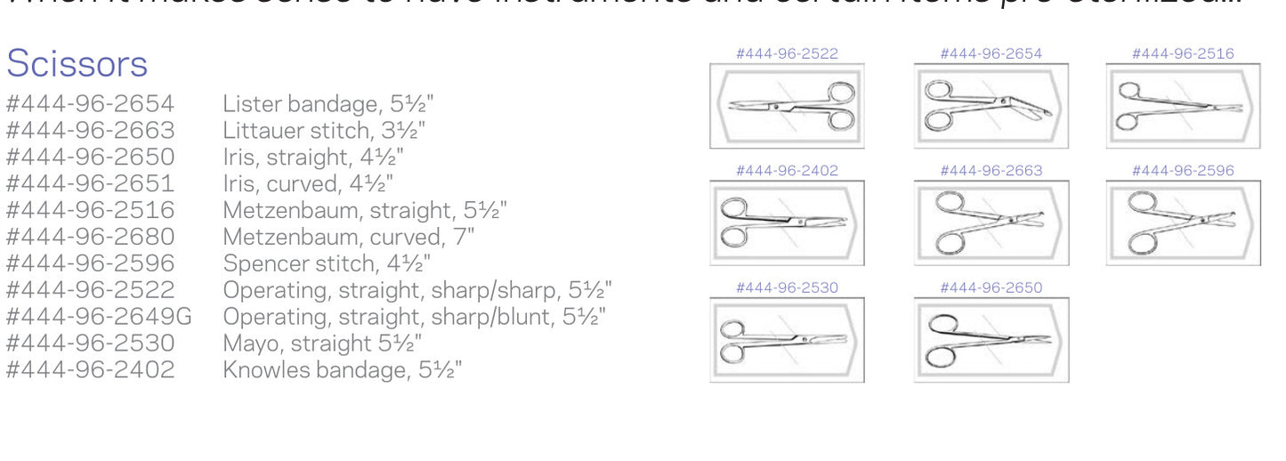 Sterile scissors family from Stevens MDR catalogue page 6
