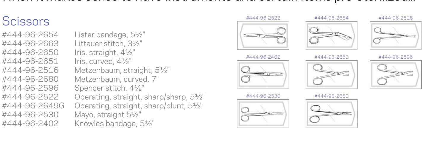 Sterile scissors family from Stevens MDR catalogue page 6