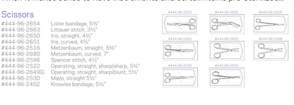 Sterile scissors family from Stevens MDR catalogue page 6