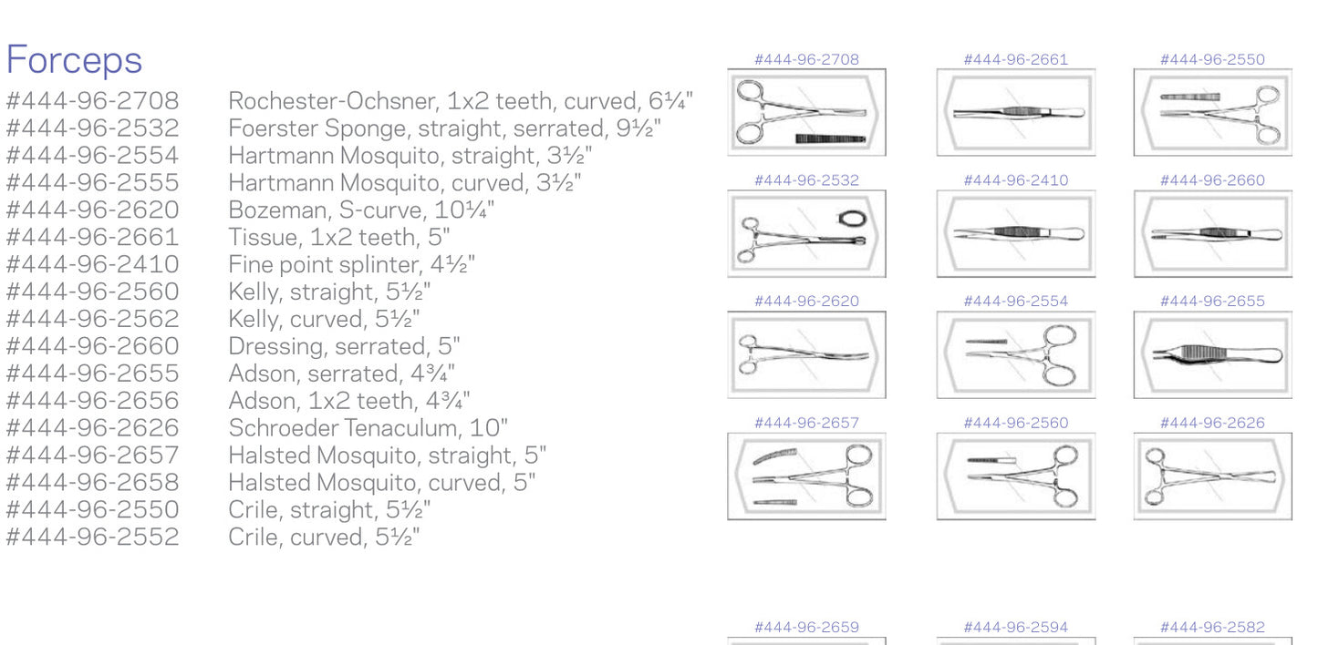 Sterile forceps family from Stevens MDR catalogue page 6