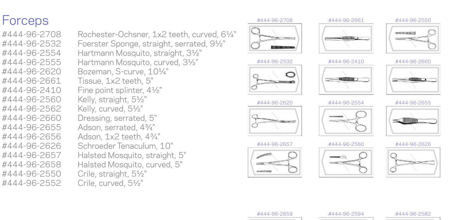 Sterile forceps family from Stevens MDR catalogue page 6
