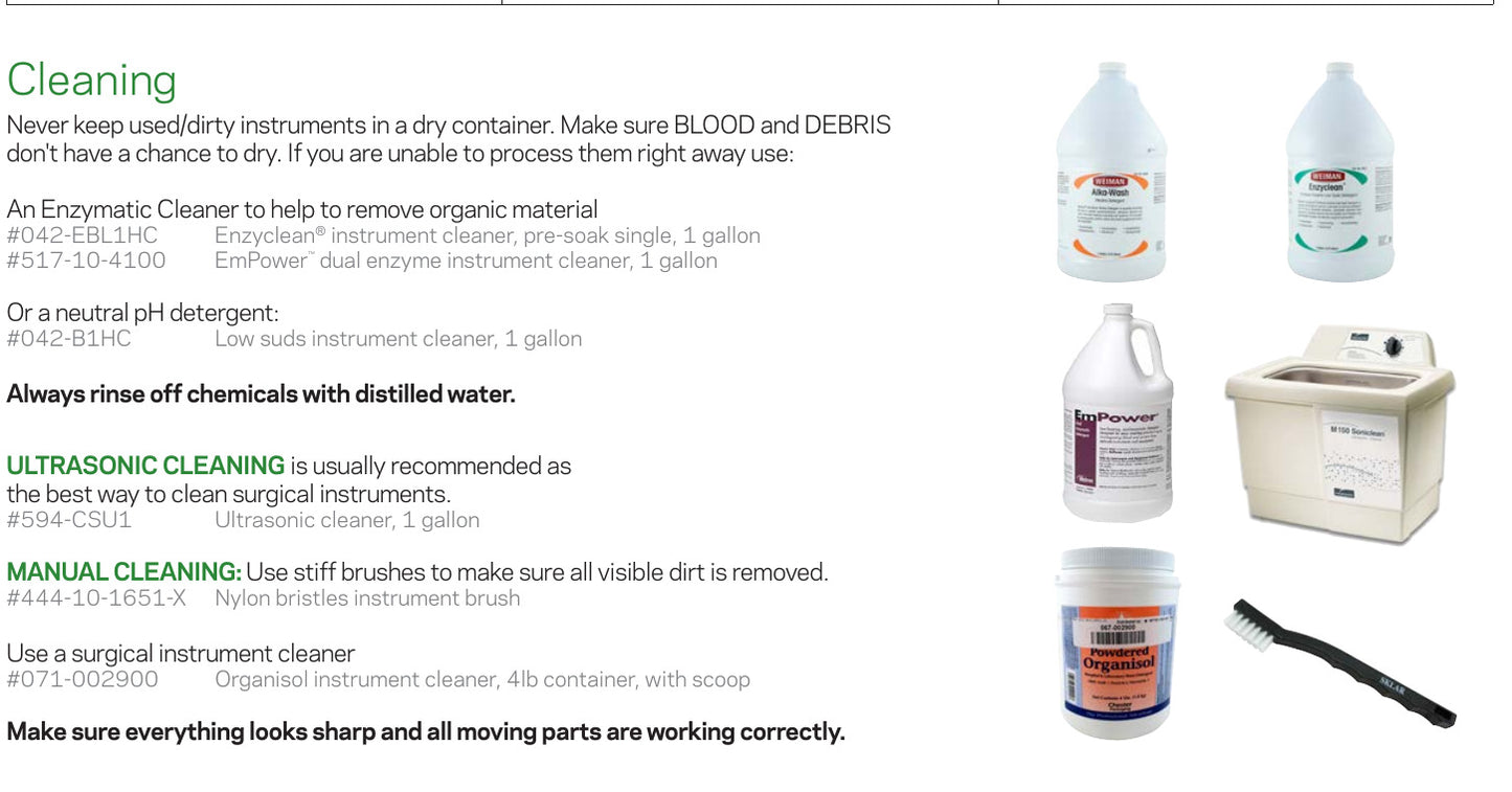Instrument cleaning products from Stevens MDR catalogue page 8