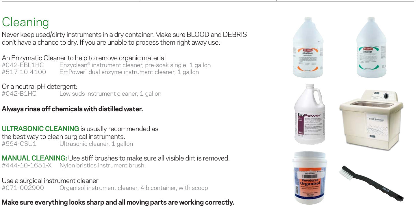 Instrument cleaning products from Stevens MDR catalogue page 8