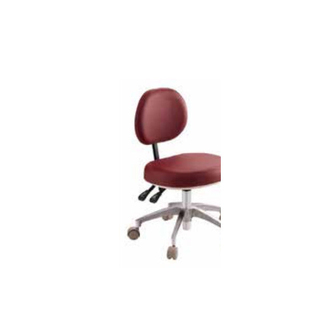 Doctors stool, black plastic composite five-leg caster base