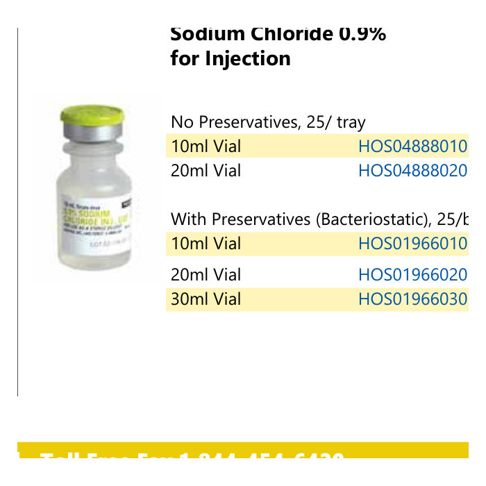 Sodium Chloride 0.9% for Injection