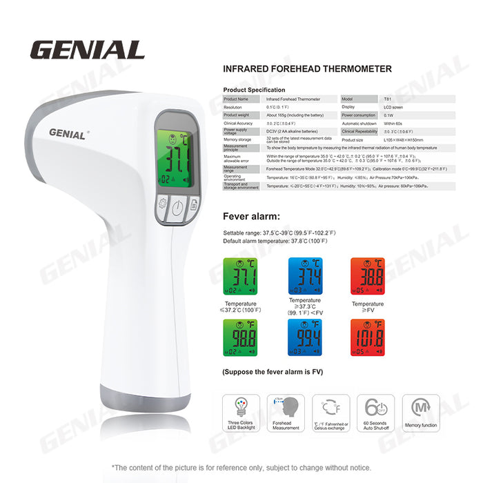 Genial Non Contact Infrared Thermometer - Health Canada Authorized