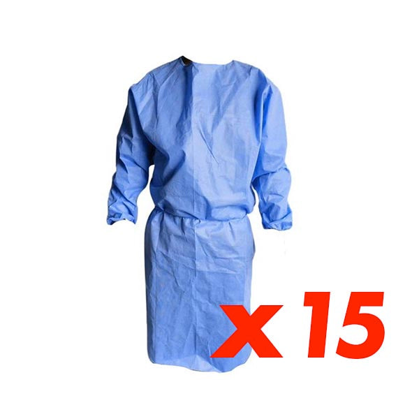 Set of 15 Disposable Isolation Gowns